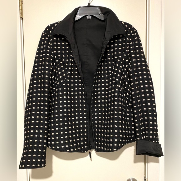 Mycra Pac Jackets & Blazers - Mycra Pac Reversible Black Nylon/Black and White Wool Jacket S/M
